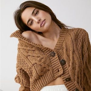 Free People Bonfire Cardi Spice Cake